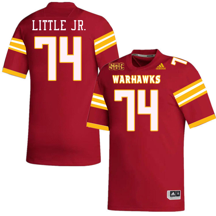 #74 Thomas Little Jr. Louisiana-Monroe Warhawks College Football Jerseys Stitched-Red